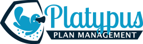 Blue Platypus making a splash next to text that reads Platypus Plan Management